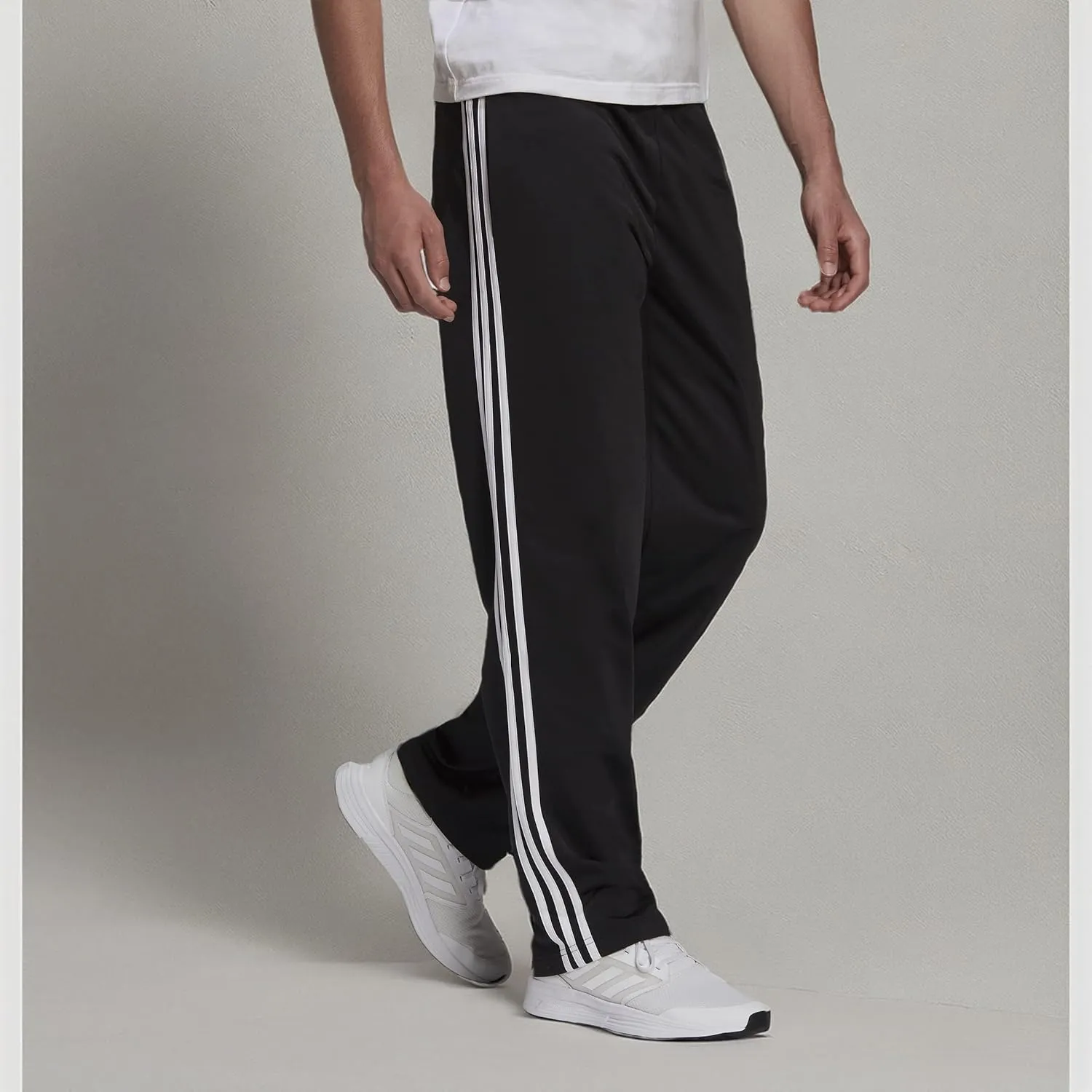 adidas Men's Essentials Warm-up Open Hem 3-stripes Tracksuit Bottoms