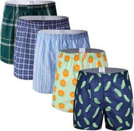 Boxers for Men Pack Woven Relaxed Fit Big Tartan Moisture Wicking Assorted Color Value Multipacks