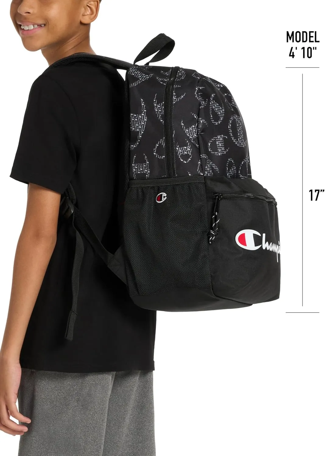 Champion Merit Backpack, Black/White, One Size