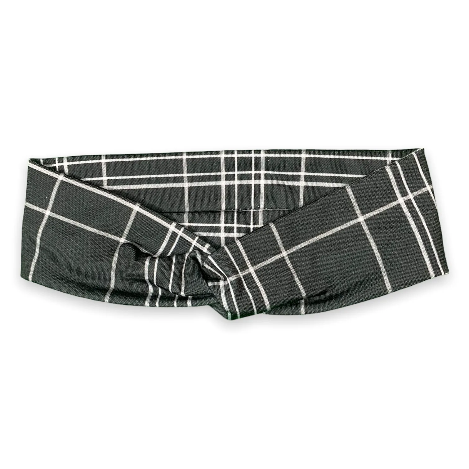 Coal Plaid Knotties Headband