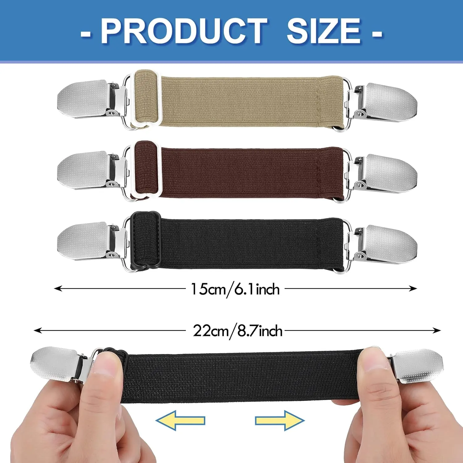 Eurzom 6 Pcs Pant Waist Tightener Waist Cinch Clip Belt Adjustable Elastic Pant Clip Women Men