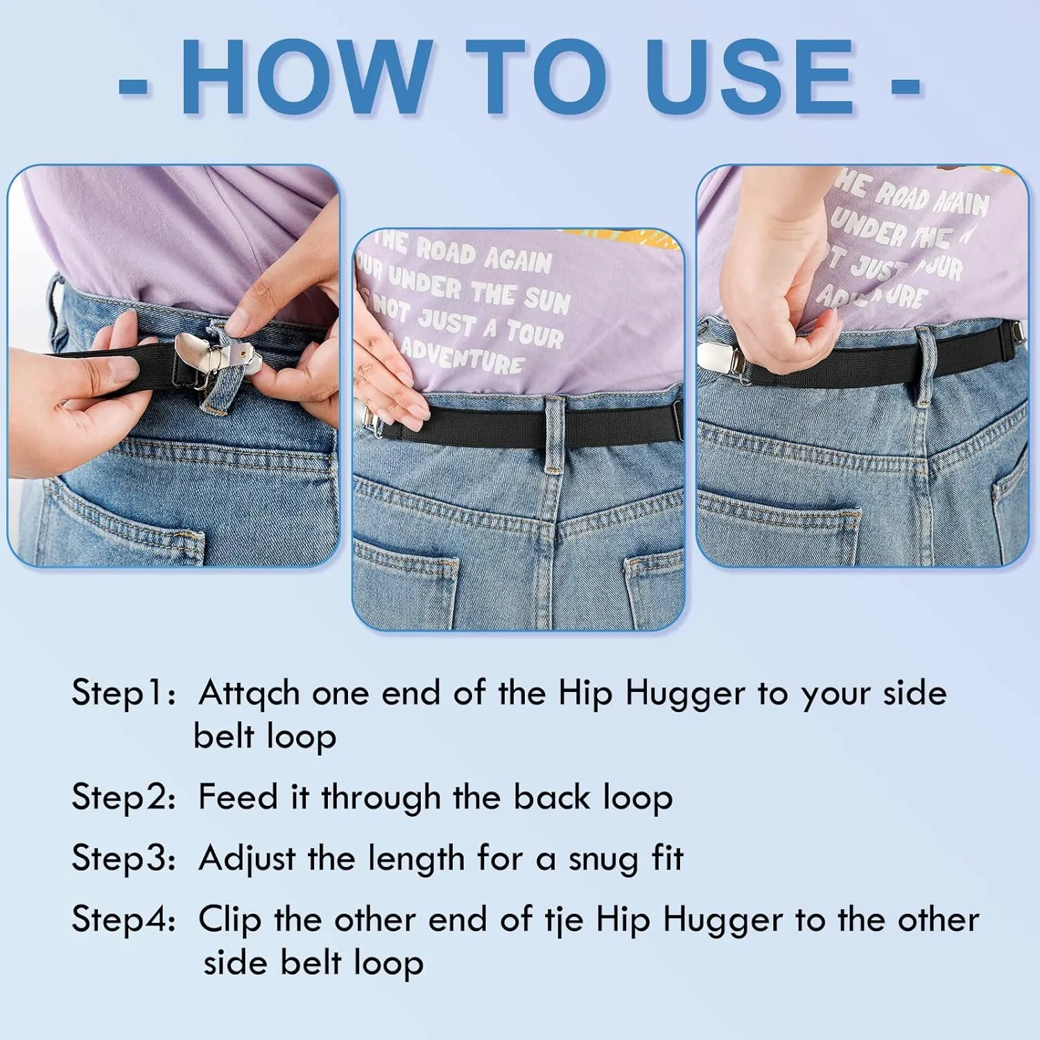 Eurzom 6 Pcs Pant Waist Tightener Waist Cinch Clip Belt Adjustable Elastic Pant Clip Women Men