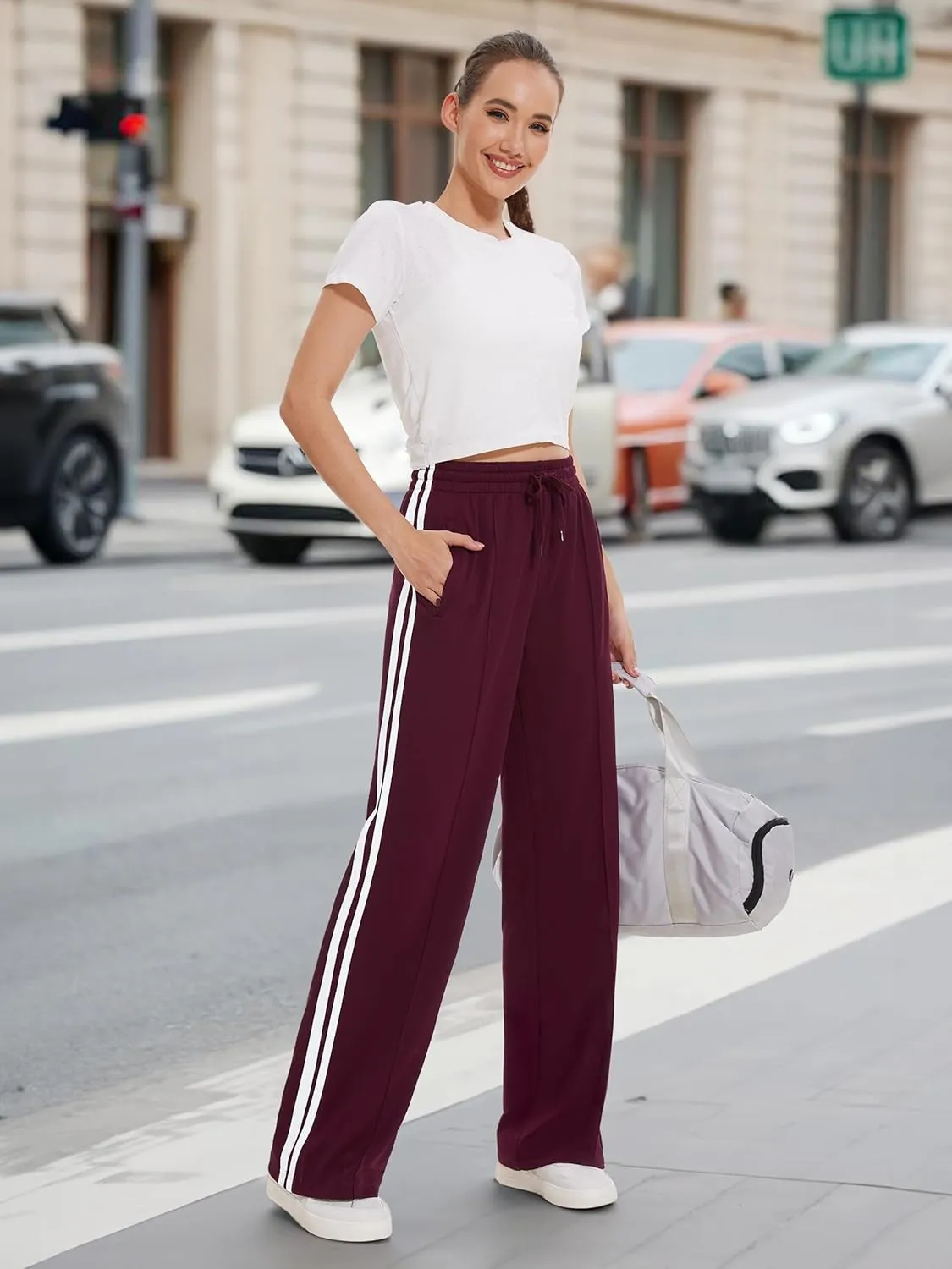 Tapata Women's 28/30/32/34 Inseam Track Pants Loose Straight Leg Jogging Sweatpants Warm-Up Sports Athletic Running
