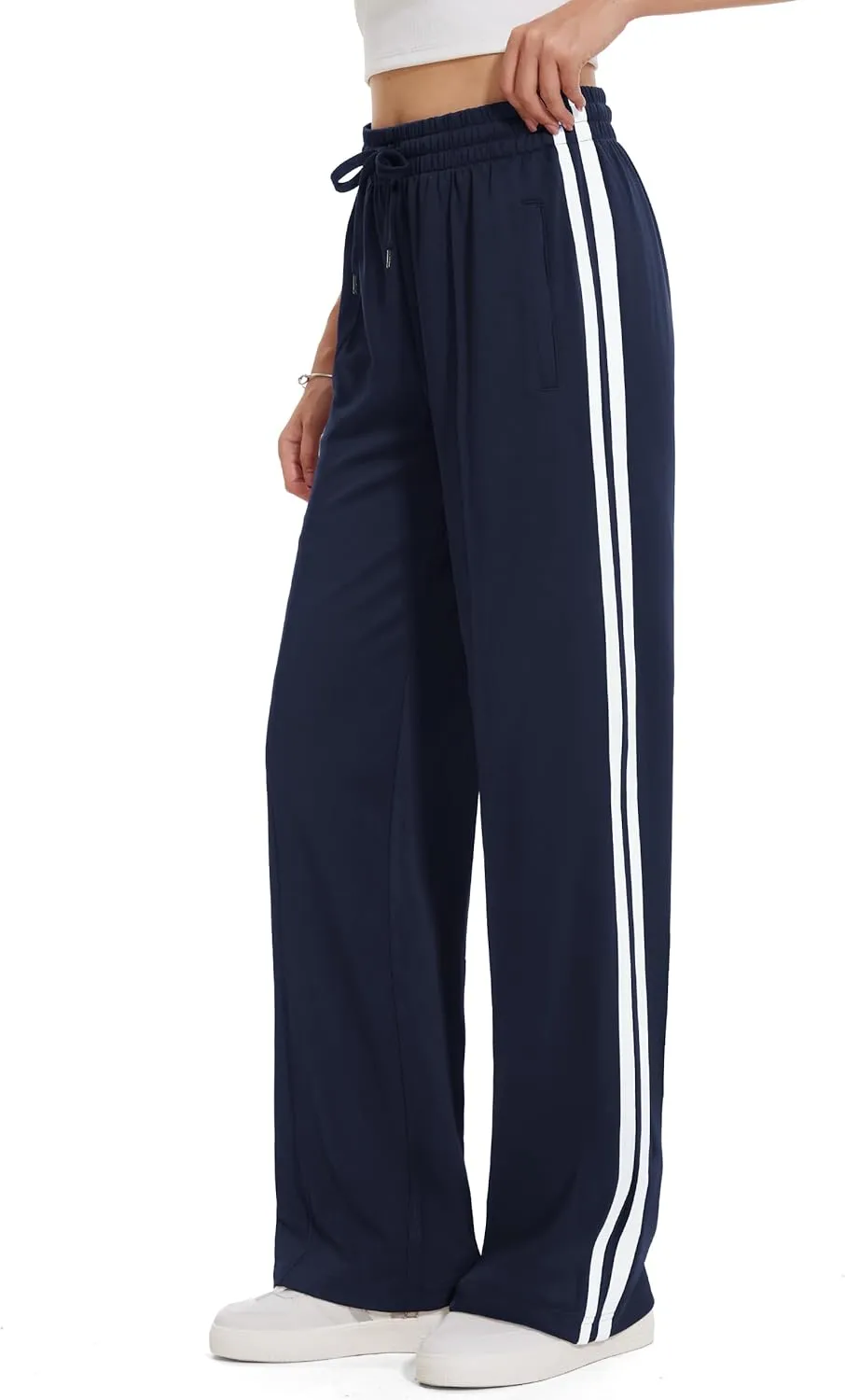Tapata Women's 28/30/32/34 Inseam Track Pants Loose Straight Leg Jogging Sweatpants Warm-Up Sports Athletic Running