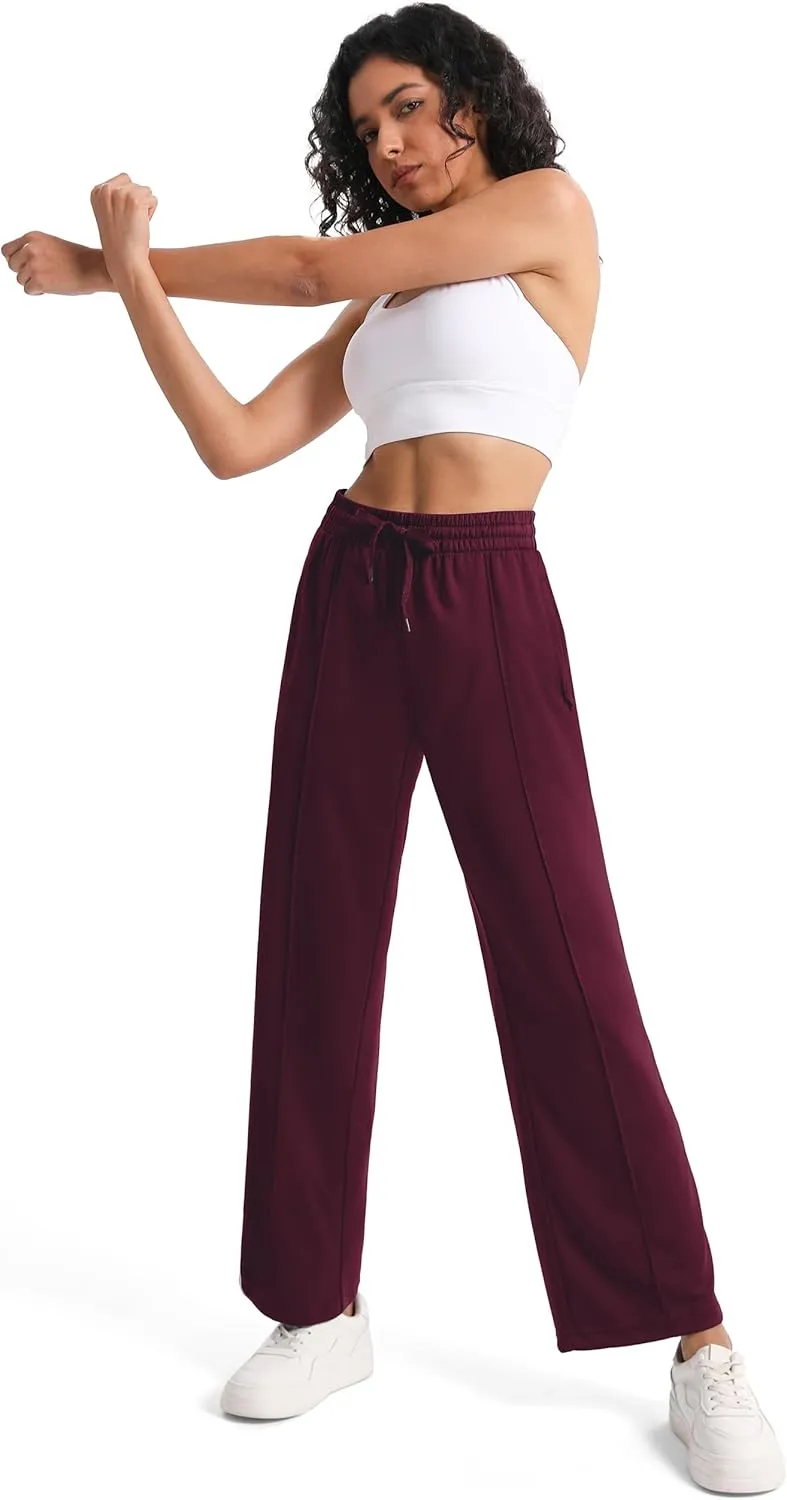 Tapata Women's 28/30/32/34 Inseam Track Pants Loose Straight Leg Jogging Sweatpants Warm-Up Sports Athletic Running
